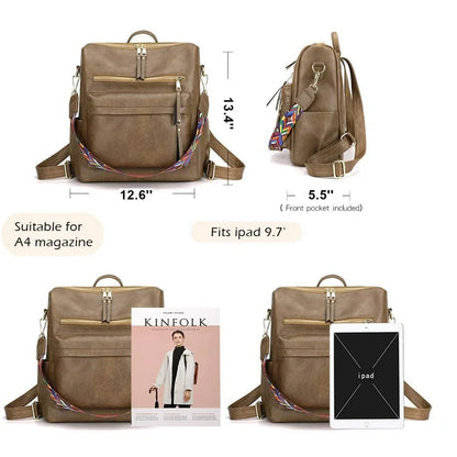 YOMYM Women's Fashion Backpack Purse Multipurpose Design Convertible Satchel Handbags Shoulder Bag School bag