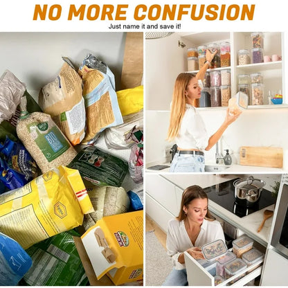 Werseon Airtight Food Storage Containers,24 Pack Cereal Containers,Plastic Kitchen and Pantry Organization Canisters,Black