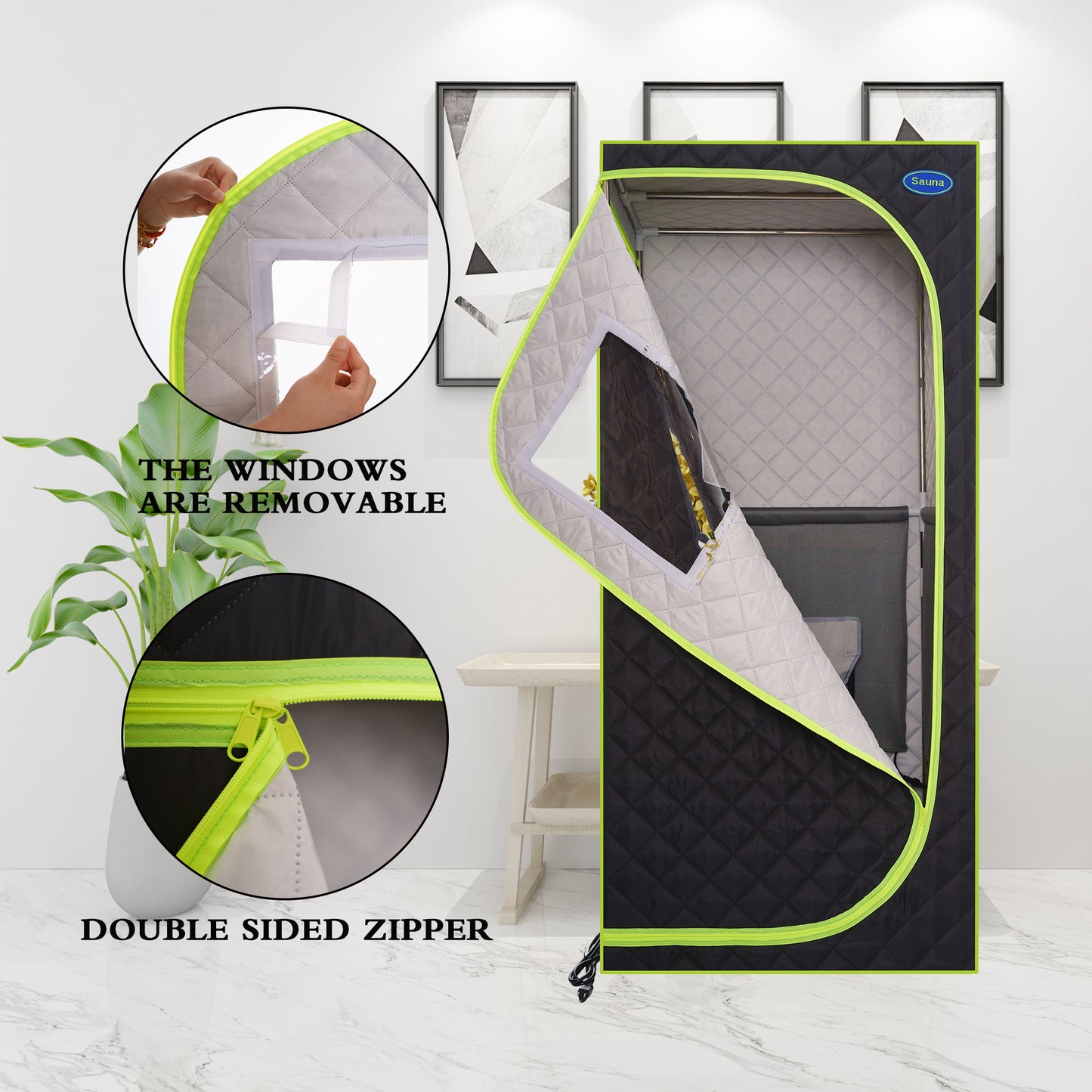 Cheelom Plus Large Portable Full Body Sauna Box Steam Sauna Spa Home Steam Sauna Tent Spa with Steam Generator Folding Chair Remote Control