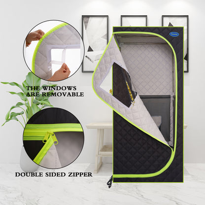 Cheelom Plus Large Portable Full Body Sauna Box Steam Sauna Spa Home Steam Sauna Tent Spa with Steam Generator Folding Chair Remote Control