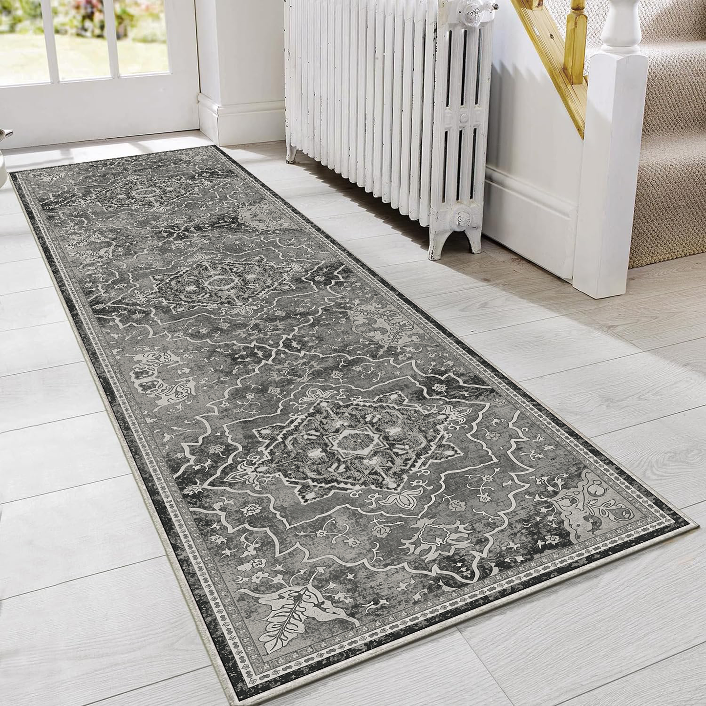 TECHVIDA Kitchen Rugs 3 Piece Set,Kitchen Mats for Floor,Non-Slip Machine Washable, Boho Farmhouse Hallway Doormat for Holiday