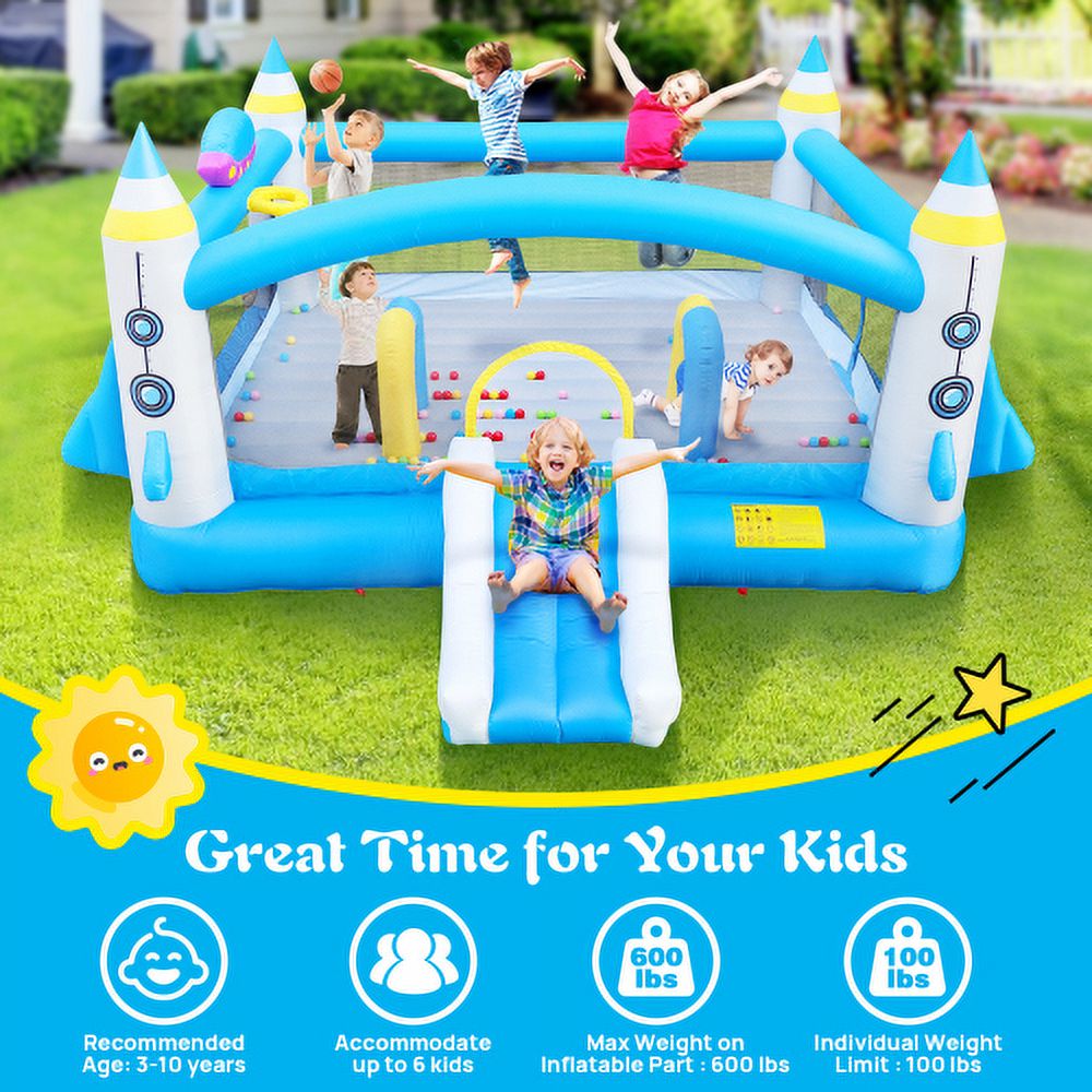 Cheelom Multifunctional Jump 'n Slide Inflatable Bouncer for Kids Complete Setup with Blower - 198" x 180" Play Area - 96" Tal