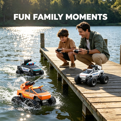 HNH 1:16 Waterproof Monster Truck, Amphibious RC Cars 4WD Remote Control Car Trucks, All Terrain Off-Road Pickup Cybertruck Toy for 6-15 Year Old Boys Girls Kids Gifts