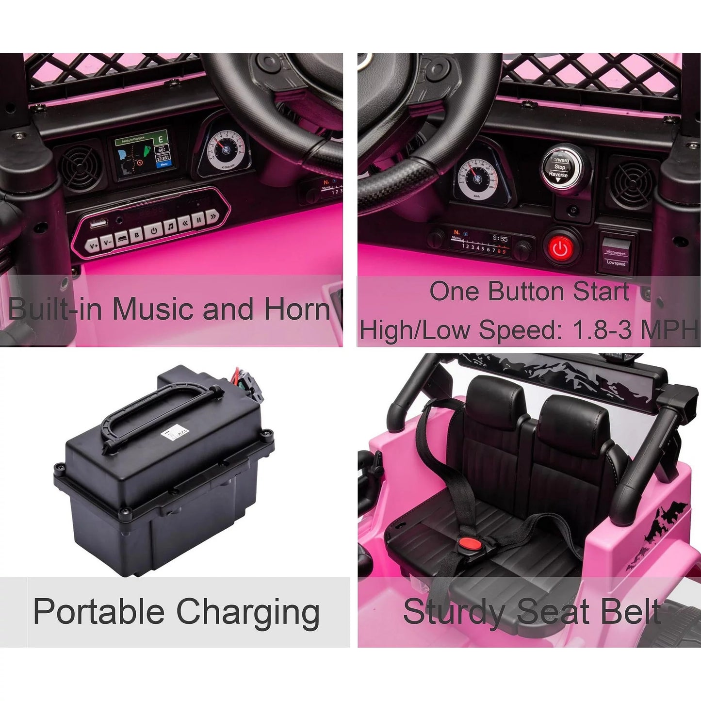 12V Battery Powered Ride on Cars with Remote Control, Licensed Toyota FJ Cruiser Ride on Trucks Vehicle with Bluetooth,Kids Ride on Toys for Boys Girls Gift