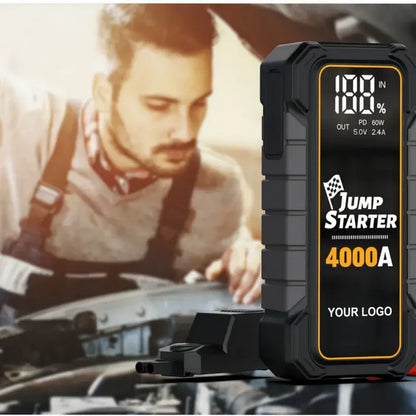 Bangben 20000mAh 12V Car Battery Jump Starter 4000 Peak Amp USB Fast Charging LED Light 3.54*1.8*7.84 in