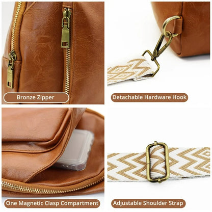 YOMYM Small Sling Bag for Women Leather Crossbody Bag Fanny Packs Chest