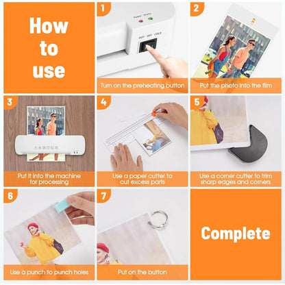 Lakecy Laminator 6 in 1 13 inch A4 Thermal Laminating Machine, Give 15 Pcs Pouches and Paper Trimmer