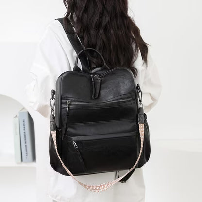 HONGLONG Womens Backpack Purse Leather Backpack Purse for Women Travel Fashion Backpack, Black