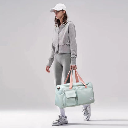 YOMYM Travel Duffle Bag Carry on Weekender Bag with Shoe Compartment Small Gym Bag for Women