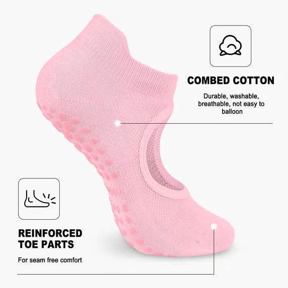 YOMYM Yoga Socks Non Slip Skid Socks with Grips Pilates Ballet Barre Socks for Women