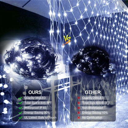 Cheelom Christmas Holiday Party Mesh Net Light 360 LED with 8 Modes Remote Connectable for Garden Bushes Indoor Outdoor Curtain Fairy Wall Party Wedding Xmas Decorations Clearance Sale