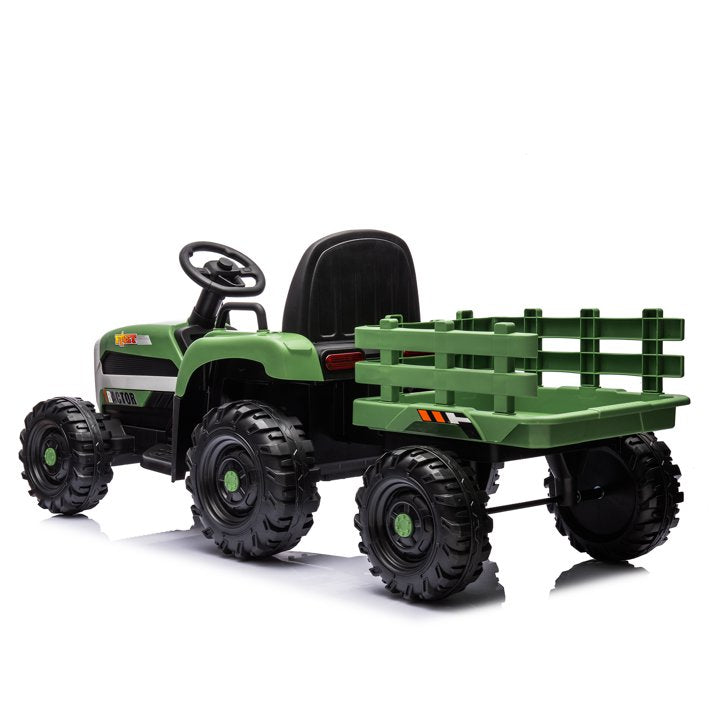 HNH 24V Ride on Toy,Kids Ride On Tractor with Trailer & Remote,Electric Car Toy with Bluetooth