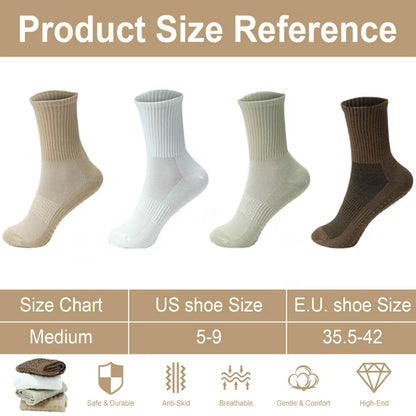 YOMYM Grip Pilates Socks for Women, Yoga Socks with Grip for Barre Workout Hospital Long Scrunch Slipper Socks