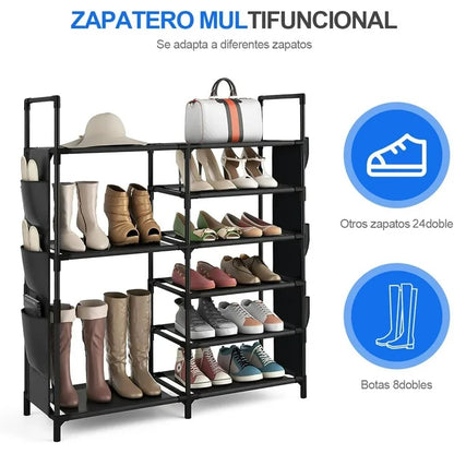 TECHVIDA Shoe Rack 6 Tier Shoe Shelf Shoe Storage, 35 Pairs Shoe Organizer for Entryway,Stackable Shoe Holder Shoe Stand