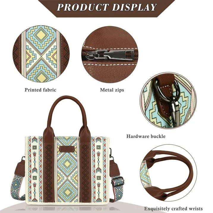 HONGLONG Handbag Set for Women,Ladies 3Pcs Purse Shoulder Bag,Boho Style Lightweight Tote Bag for Daily