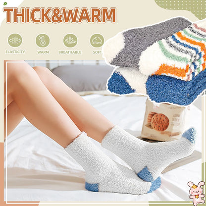 YOMYM Fuzzy Cozy for Womens Fluffy Cozy Winter Warm Fuzzy Crew Socks