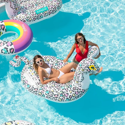 HNH Giant Inflatable Pool Float,Floatie Ride On with Fast Valves, Large Blow up Summer Beach Swimming Pool Party Lounge Raft Decorations Toys Kids Adults