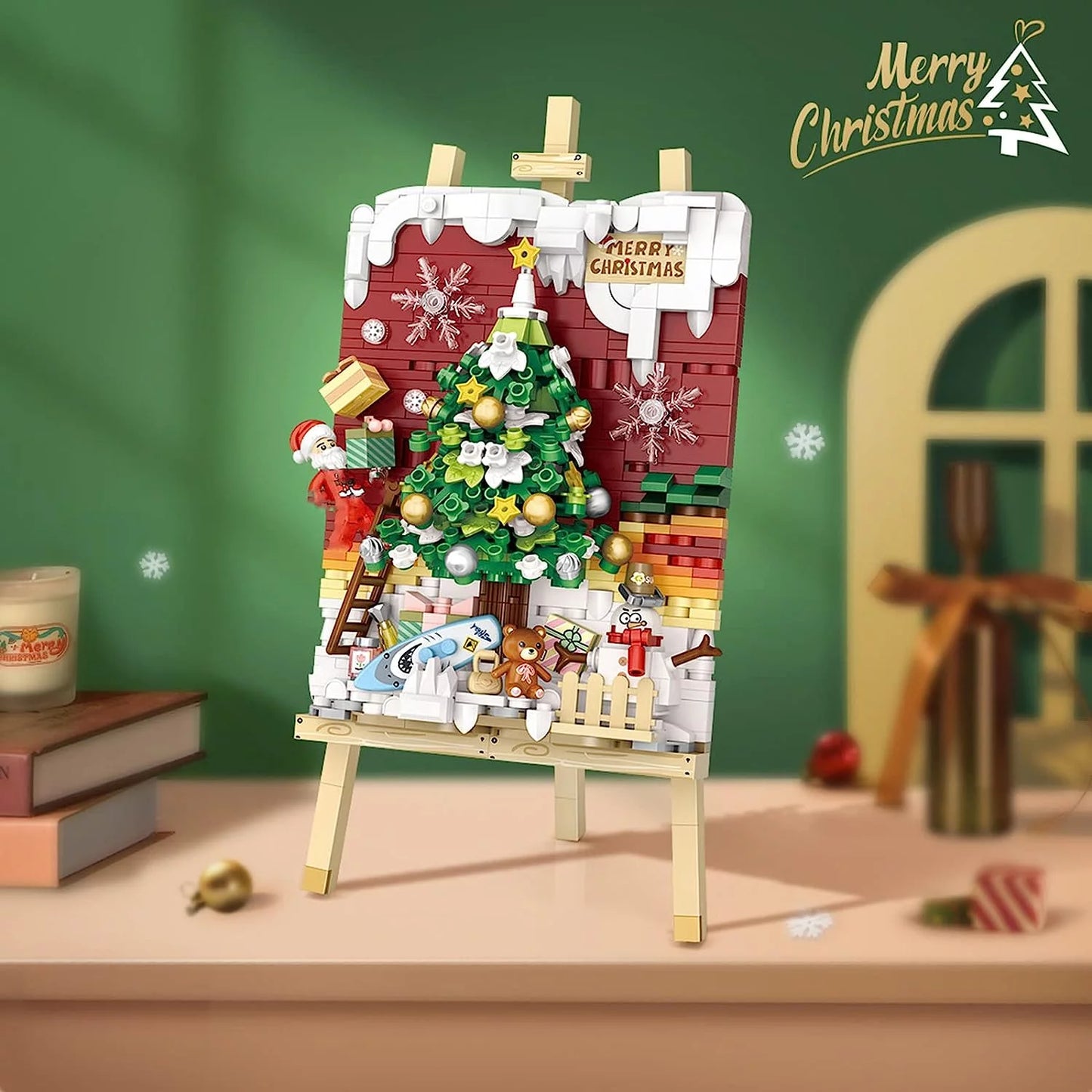 ZOGYMOZ Mini Building Blocks Christmas 3D Painting Model Set, 667 Pcs Building Toys Set for Adults and Teens (Christmas Tree)