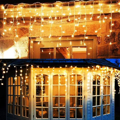 Cheelom 2023 Christmas Lights Outdoor 96 Led Solar Icicle Lights Christmas Decorations Outdoor Indoor Outdoor Wedding Party Patio Christmas Lights Clearance Sale