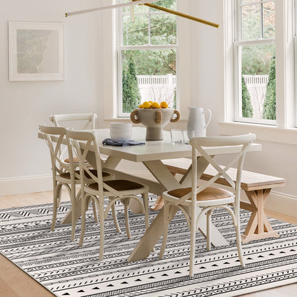 FoxHouse Area Rug Living Room,6x9 Large Soft Machine Washable Boho Moroccan Farmhouse Neutral Stain Resistant Indoor Floor Carpet for Bedroom Dorm - Grey