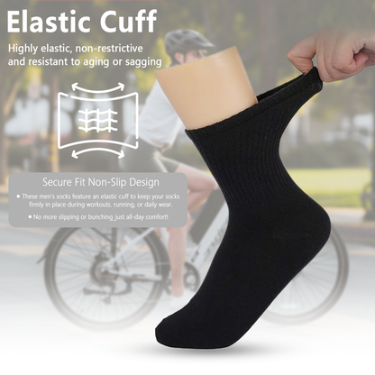 YOMYM Mens Socks 8 Pairs Crew Socks for Men Premium Athletic Men's Socks, Shoe Size 8-12
