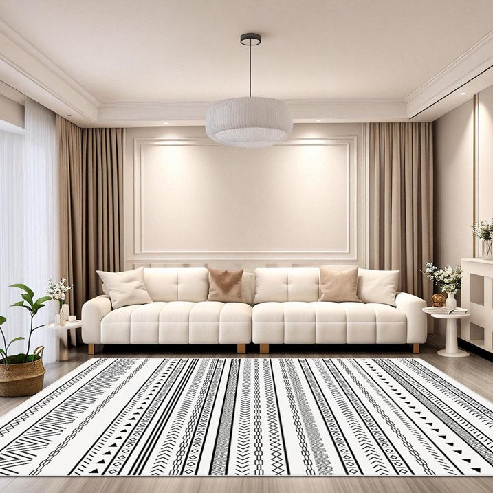 FoxHouse Area Rug Living Room,6x9 Large Soft Machine Washable Boho Moroccan Farmhouse Neutral Stain Resistant Indoor Floor Carpet for Bedroom Dorm - Grey