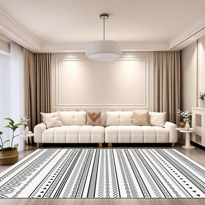 FoxHouse Area Rug Living Room,6x9 Large Soft Machine Washable Boho Moroccan Farmhouse Neutral Stain Resistant Indoor Floor Carpet for Bedroom Dorm - Grey
