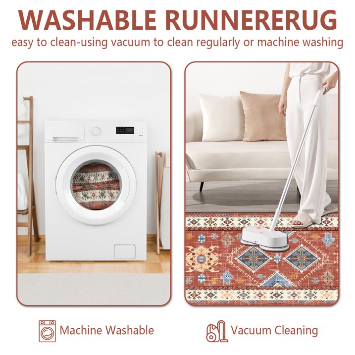 FoxHouse Boho Kitchen Rugs Sets 3 Piece with Runner Non Slip Rugs and Mats Washable Mats for Floor Thick,Floor Mat Carpet Runner Rugs for Hallway Laundry Holiday Decor