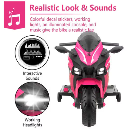 ZOGYMOZ 12V Electric Ride on Motorcycle, Kids Motorcycle with Remote Control & Bluetooth Music, Gifts for Children