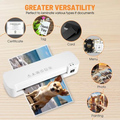 Lakecy Laminator 6 in 1 13 inch A4 Thermal Laminating Machine, Give 15 Pcs Pouches and Paper Trimmer