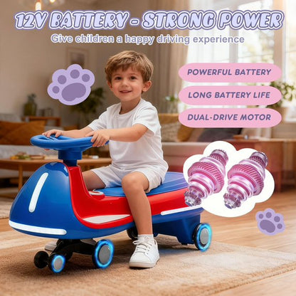 ProToys Swing Ride On Car, Electric Wiggle Car Toy for Kids 3-8 Years,5MPH Max Speed,Bluetooth Music,LED Lights