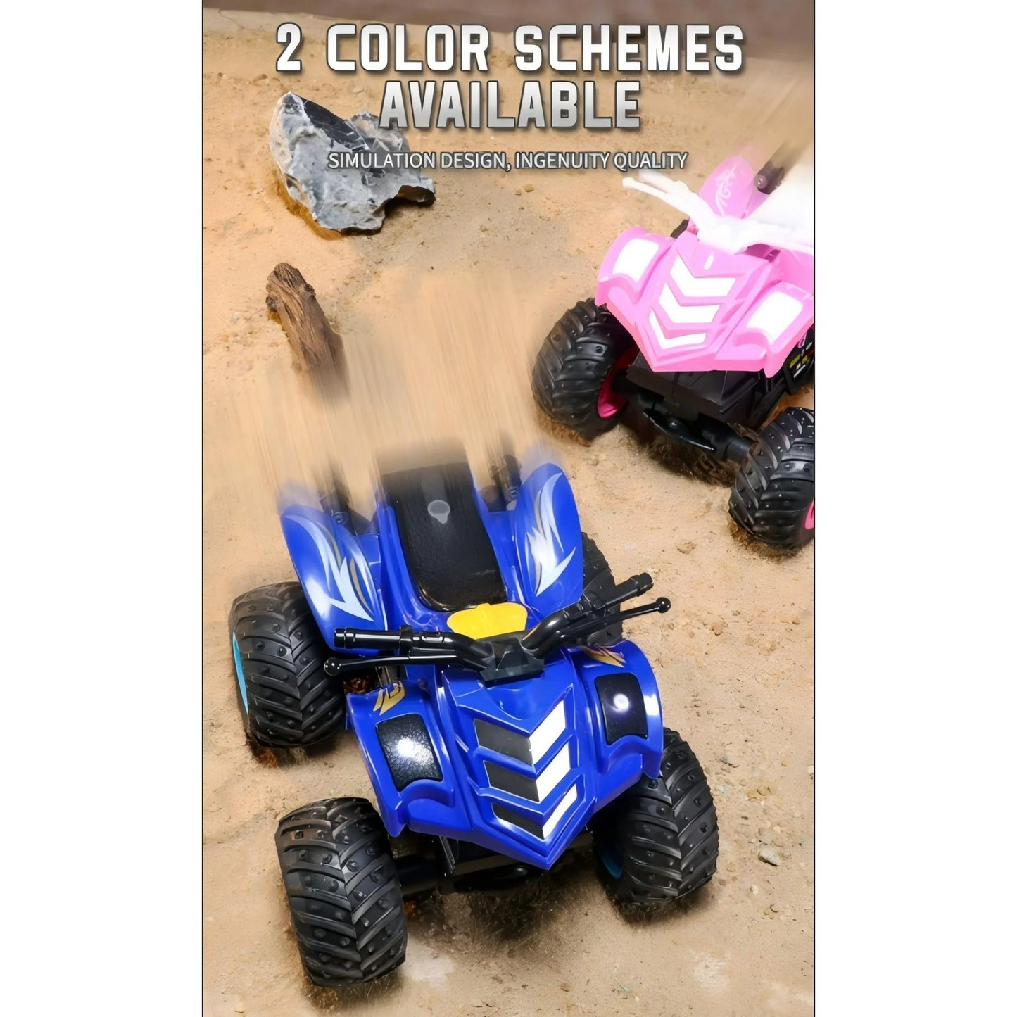 HNH 1:16 ATV RC Car for Boy and Girl, RC Monster Truck with 2 Rechargeable Batteries, Off-Road Remote Control Car Kids Toys with Lights and Music
