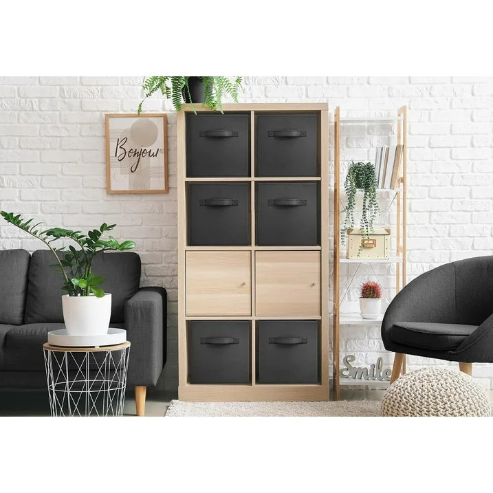 WERSEON Cube Storage Bins for Shelves (6 Pack), 11 Inch Fabric Collapsible Storage Bins with Dual Handles, Foldable Cube Baskets for Clothes, Closet Organizers and Storage Box-108QT
