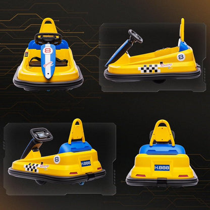 HNH 6V Bumper Car for Toddlers with Remote Control, Ride on Electric Go Kart for Kids, Electric Ride on Toys for Kids, Music Play, Lights
