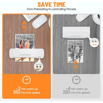 Lakecy Laminator 6 in 1 13 inch A4 Thermal Laminating Machine, Give 15 Pcs Pouches and Paper Trimmer
