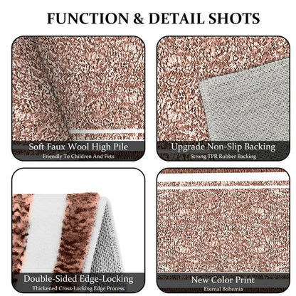 TECHVIDA Bathroom Rugs 3pcs Set,Non-Slip Ultra Soft Rugs,Water Absorbent,Machine Washable,Brick Red