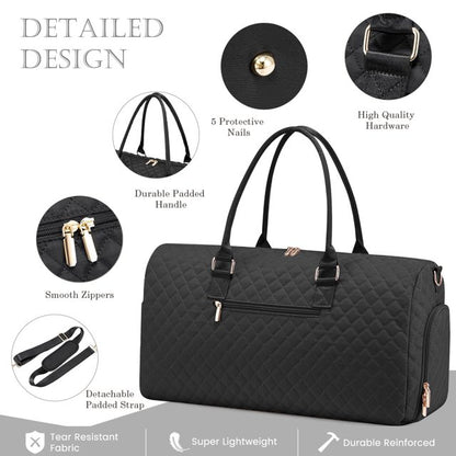 YOMYM Travel Duffle Bag Weekender Bag for Women with Toiletry Bag Carry on Overnight Bag with Shoe Compartment