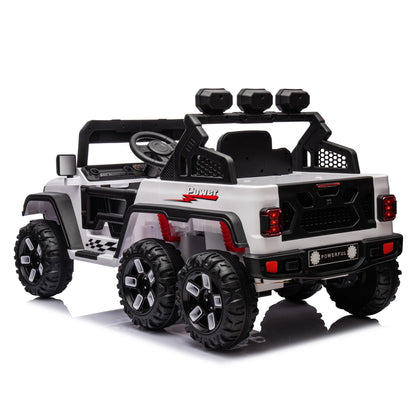 24V Ride on Large PickUp Truck Car for Kids,Ride On 4WD Toys with Remote Control,White,3-8 years old