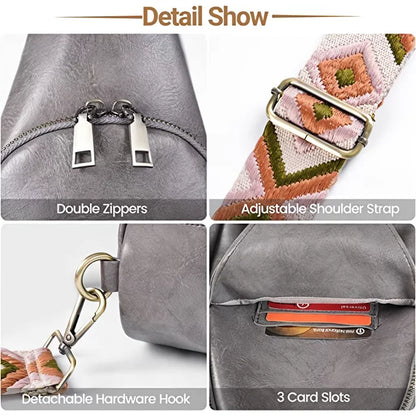 YOMYM Small Sling Bag for Women Leather Crossbody Fanny Packs Chest Bag for Women