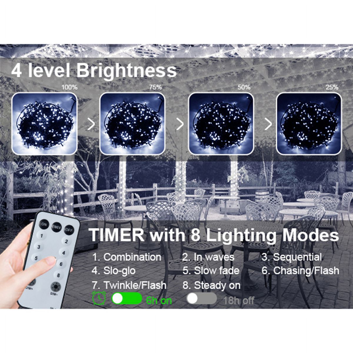 Cheelom Christmas Decorations Lights 197 FT 580 LED Waterproof Solar Fairy Lights Plug in with 8 Modes and Timer Lights Clearance Sale