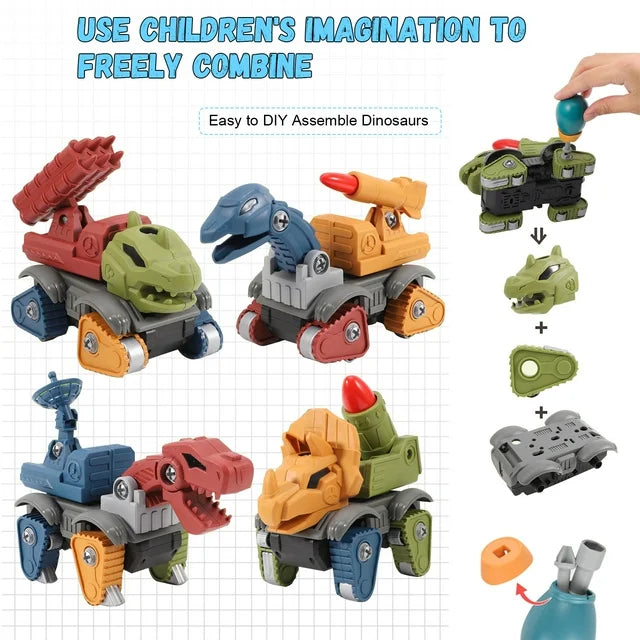 ZOGYMOZ Dinosaur Toys for Kids, 5Pack Take Apart Dinosaur Toys Set with Electric Drill for 3+Year Old Boys and Girls, Learning Building Educational Christmas Birthday Gfits