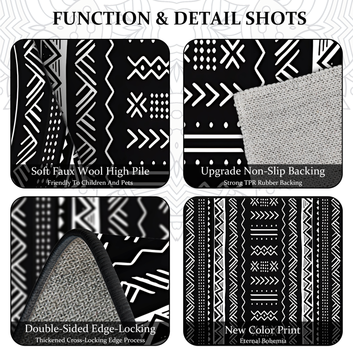 TECHVIDA Kitchen Rug Set 3 Piece,Non Slip Machine Washable Kitchen Mats,Boho Farmhouse Hallway Doormat for Home Decor