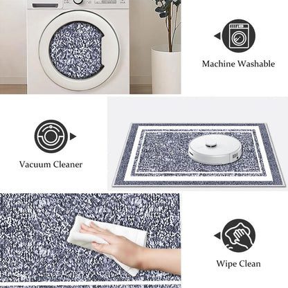 TECHVIDA Bathroom Rugs,Non-Slip Ultra Soft Bath Mat,Soft Absorbent Bathroom Rug and Bath Mat,Machine Washable,(18"x26",Gray and White)