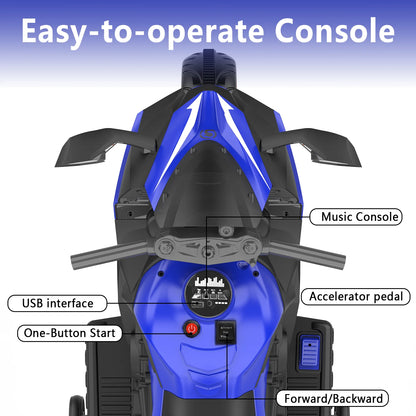Zogymoz 12V Ride on Motorcycle for Kids, Electric Motorcycle with Training Wheels, Powered Ride-ons Toy Gifts