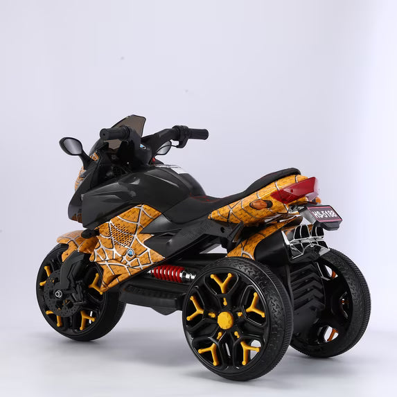 HNH Kids Motorcycle for 3-6 Year old, 3-Wheels Ride On Motorcycle, 12V Battery Powered Motorbike with PU Seat Training Wheels/Manual Throttle/Lighting Wheels/Wireless,Red