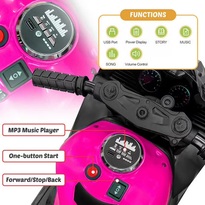 ZOGYMOZ 12V Kids Motorcycle, Electric Dirt Bike, Powered Ride ons Toys with Remote control, Bluetooth Music