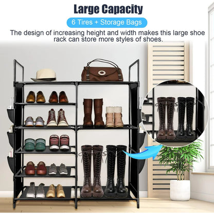 TECHVIDA Shoe Rack 6 Tier Shoe Shelf Shoe Storage, 35 Pairs Shoe Organizer for Entryway,Stackable Shoe Holder Shoe Stand