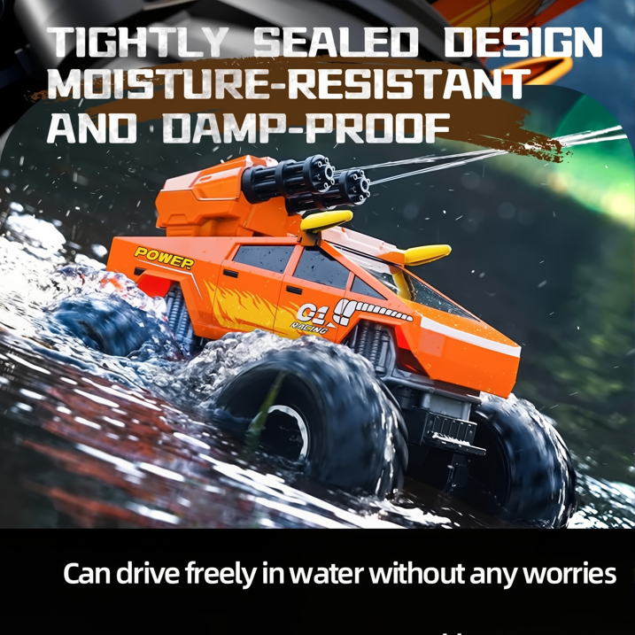 HNH 1:16 Waterproof Monster Truck, Amphibious RC Cars 4WD Remote Control Car Trucks, All Terrain Off-Road Pickup Cybertruck Toy for 6-15 Year Old Boys Girls Kids Gifts
