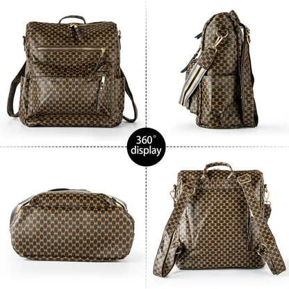 YOMYM Leather Backpack Purse for Women Designer Travel Backpack Purses PU Fashion Ladies Shoulder Bag