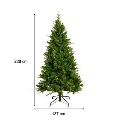 Cheelom 7.5ft Artificial Full Pre-Lit Christmas Tree Green PVC Xmas Trees with 1685 Branch Tips and 400 Warm LED Lights Clearance Sale